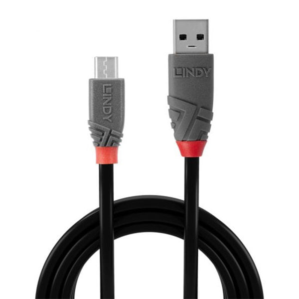 Lindy USB 2.0 Type A to Micro-B Cable, Anthra Line